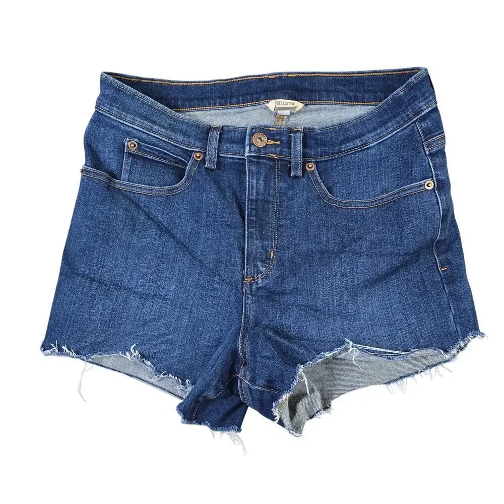 Duluth Trading Asset‎ Management High Rise Cut Off Jean Shorts Women's 8R Skinny